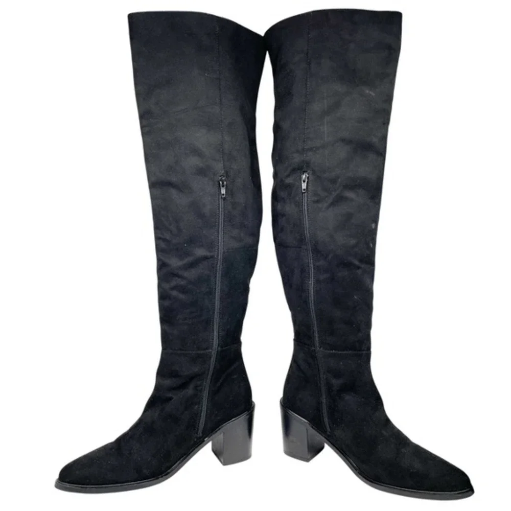 Seychelles Women's Over The‎ Knee Heeled Boots Black Suede Size 10